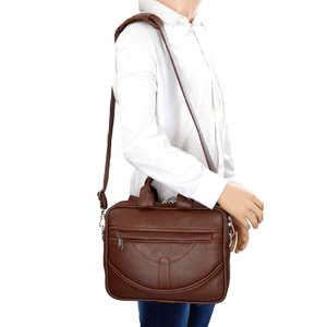 Sac messager en cuir pleine fleur avec sangle réglable et fermeture éclair, portable pour les trajets quotidiens et les voyages d'affaires - OEM/Vente en gros - Product Image 2