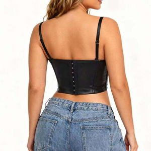 Corsé de cuero cómodo de talla grande para venta en línea, nuevo estilo, top de cuero para mujer. - Product Image 4