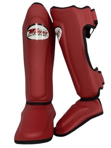 Protège-tibias personnalisables en cuir de vachette véritable à 100 %, légers, avec fermeture auto-agrippante - Protection Muay Thai MMA TWINS, logo personnalisé. - Product Image 5