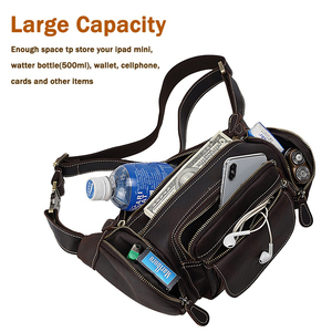 Custom Leather Large Fanny Pack Custom Crossbody Sling Backpack Custom Waterproof Hip Belt Bag Waist Bag by <b>Maximize</b> Wear - Product Image 2