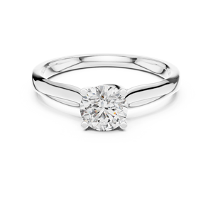 Twisty Round Cut Lab Grown Solitaire <b>Ring</b> <b>Set</b> in 18KT White Gold Certified for Party Wedding Daily Use Luxury Gifting for <b>Women</b> - Product Image 1