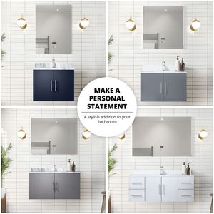 Bianco Lucido 80 Pollici L X 22 Pollici Mobile Bagno Doppio con Lavabo Integrato - Product Image 6