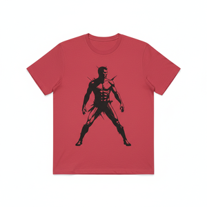 T-shirt noir à manches régulières pour homme, col rond uni, coupe ample, tissu jersey décontracté, 100% coton, anti-boulochage, style streetwear, 220g PRO - Product Image 4