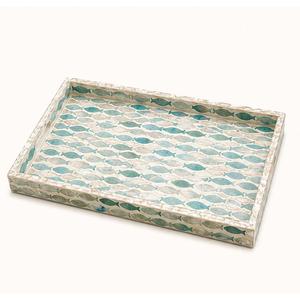 Bandeja de Servir Hecha a Mano con Incrustaciones de Madreperla, Diseño de Peces, Decoración Costera para el Hogar, Bandeja Decorativa de Conchas para Mesa de Centro - Product Image 5