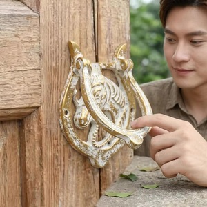ที่เคาะประตูรูปสุนัขจิ้งจอกเหล็กหล่อแบบชนบท ตกแต่งทางเข้าบ้านภายนอก ด้ามจับโลหะทนทาน เป็นมิตรกับสิ่งแวดล้อม กันน้ำ ติดตั้งง่ายด้วยกาวในตัว - Product Image 4
