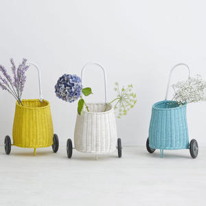 Sac de transport écologique en rotin pour enfants, valise à roulettes, ensemble de 3 pièces - Product Image 1