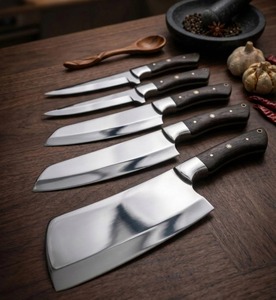 5-Piece Handmade Professional Chef <b>Knife</b> <b>Set</b> with Leather Roll Bag Stainless Steel Blades Ambidextrous Design | Perfect Gift - Product Image 2