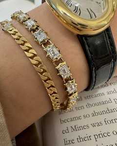 Bracelets tennis en diamants de laboratoire taille émeraude, or 14K 18K, sertis à griffes, 6,5 pouces, ligne éternelle complète, pour femmes, vente en gros - Product Image 4