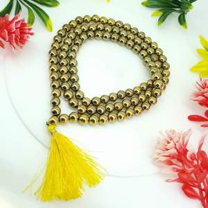 Collier Mala Religieux en Cristal de Lapis Lazuli Bleu avec Pompon, Forme Irrégulière, Fait Main, Écologique - Product Image 5