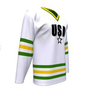 2026 Custom Made Fully Printed Ice Hockey Jerseys Long Sleeves V <b>Neck</b> Quick Dry Washed Ice Hockey Jerseys Set With Low MOQ - Product Image 6