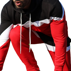 Hot Selling Men Polyester/Cotton Windproof Hooded Sweat Suit Casual Tracksuit Breathable Logo Design for Gym - Product Image 6