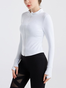 Women's Stretch Performance Gym <b>Jacket</b> Full Zip <b>Workout</b> Training Running Activewear Sports Clothing top gym fashion athletic - Product Image 3