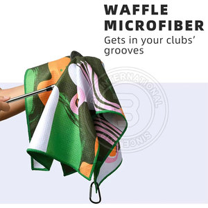 Serviette de golf ergonomique en tissu gaufré doux pour essuyer la sueur et protéger l'équipement professionnel – En vente - Product Image 4