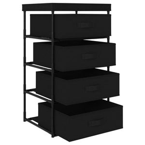 Estante de Almacenamiento de Acero Negro Mediano con Tela 100% Poliéster para Organización y Ahorro de Espacio - Product Image 3