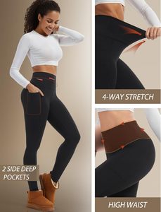 Leggings noirs taille haute pour femme, coupe slim, en coton tricoté, hiver, décontracté, couleur unie, respirant, thermique, séchage rapide, style vintage, coupe courte - Product Image 2