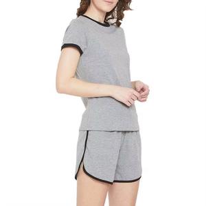 Conjunto de Verano para Mujer, Moderno, de Algodón, Corte Ajustado, Color Sólido, Top y Pantalones Cortos, Personalizable, Ideal para Pedidos al por Mayor - Product Image 6