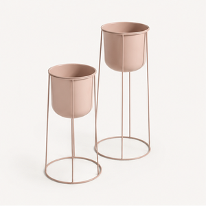Metal <b>Plant</b> Stand Set Modern Blush Iron Floor Planter for Indoor Living Room Decor Powder Coated Wire <b>Frame</b> Flower Pot Holder - Product Image 4