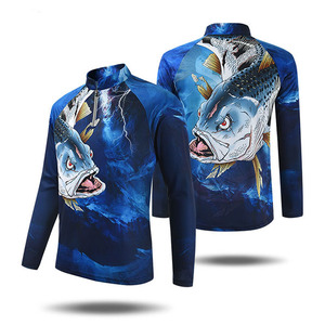 Fabrication OEM de maillots de pêche en gros, chemises imprimées à séchage rapide, logo personnalisé, sublimation, spandex/polyester, UPF 50, pêche - Product Image 1