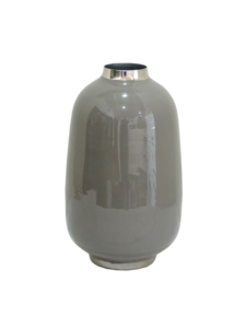 Florero Moderno de Metal Gris con Acabado Brillante, Elegante y Minimalista para Mesa, Hogar, Oficina o Sala de Estar - Product Image 2