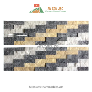 Revêtement mural en pierre naturelle sur mesure, carreaux de marbre blanc à face brisée pour façades architecturales et murs de jardin - Product Image 4