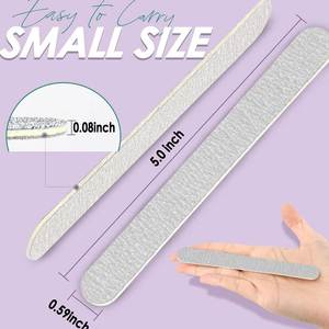 Lima de Uñas Ergonómica de Acero Inoxidable de Doble Cara con Patrón Recto, Grano 80/100, Herramienta Profesional de Manicura para Uso Doméstico - Product Image 2