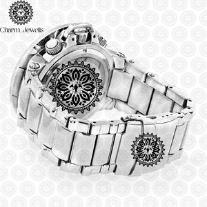Reloj de Lujo para Hombre con Caja de Acero Inoxidable, Movimiento Mecánico Analógico, Detalles de Diamantes, Cierre Oculto con Botón, Correa de 20 mm, 40 mm - Product Image 2