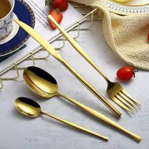 Handmade Brass Cutlery Set <b>Gold</b> Finish Dining Flatware Utensil Collection Stylish <b>Table</b> Decor For Restaurant Dining - Product Image 6