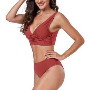 Ropa de verano para mujer, bikini en venta en línea, nueva ropa de playa moderna, conjunto de bikini para damas en color sólido, conjuntos de bikini al por mayor. - Product Image 5