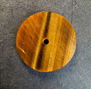 Esfera de reloj de piedra ojo de tigre natural de 28,50 mm, disco redondo para la fabricación de relojes - Product Image 1