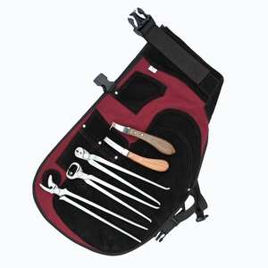 Kit de herramientas de herrador de alta resistencia con delantal para cuchillo de pezuñas y cuchillo de bucle, extractor de clavos de mango de madera, alicates afilados, cortador y clincher - Product Image 1