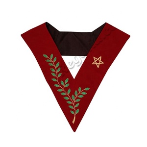 Collier en couronne verte et étoile brodée à 14 degrés | Broderie à la Machine colliers de maçon de qualité supérieure - Product Image 1
