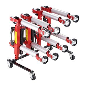 Carrello porta cavalletti idraulici con ruote girevoli a 360 gradi, organizer per garage e scaffali - Product Image 4