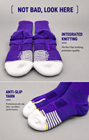 Chaussettes de basket-ball personnalisées antidérapantes à séchage rapide en coton peigné antibactérien, chaussettes épaisses de qualité professionnelle pour joueurs d'élite