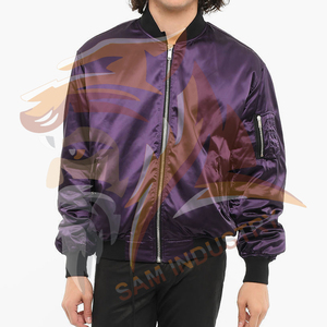 Chaqueta de Satén Ligera de Estilo Urbano para Hombre, Personalizada OEM, Nueva Llegada, Diseño Personalizado - Product Image 4