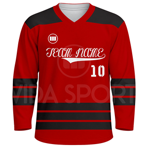 Uniforme de Hockey sobre Hielo Personalizado, Sublimado, Transpirable, Resistente, 100% Poliéster Ecológico, Cuello en V, Fabricación OEM - Product Image 2