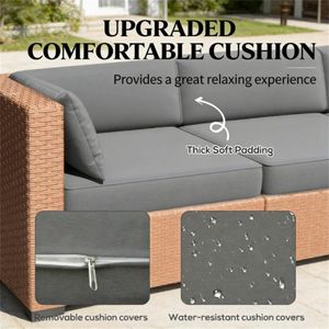 Sofá Doble para Exteriores Willow, para Terraza, Patio o Jardín, Color Arena, Asiento Cómodo - Product Image 2