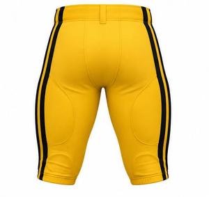 Custom Yellow American Football Uniform Set V-Neck Jersey <b>Pants</b> <b>Heat</b>-Transfer Printed Breathable 100% Polyester Unisex Adults - Product Image 6