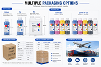 Encre DTF 1000 ml, encre blanche DTF, encre pigmentée CMYK pour imprimante Epson XP600 I3200 I1600 TX800 DX7, films PET, transfert thermique, fournisseur OEM