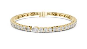 White Gold Gold Plated Round Lab-Grown Diamond Luxury <b>Charm</b> Wedding Gift Bracelet for Unisex | IGI Certified - Product Image 4