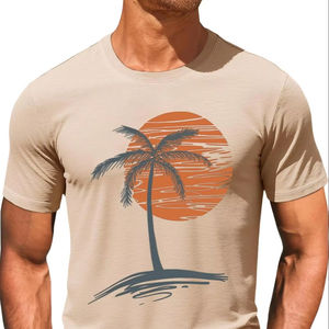 Camiseta de Algodón para Hombre, Lisa, Casual, de Manga Corta, Cuello Redondo, Cómoda para el Verano, con Logotipo Personalizado, Fabricante Mayorista, Ecológica - Product Image 1