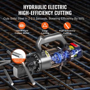 Tagliatrice Idraulica Elettrica ad Alta Potenza 1000W Portatile, Taglio in 2,5 Secondi, 3/4 di Pollice # Motore a nucleo nuovo per barre d'armatura da 6, 4, 20 mm - Product Image 2