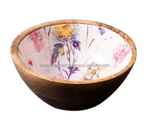 Bols en bois décoratifs fabriqués à la main-Bois de noyer et de manguier pour la décoration de fête - Product Image 5