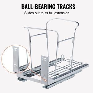 Cestino estraibile singolo da 35L, capacità di carico 110 libbre, contenitore per rifiuti da cucina con maniglia, kit di montaggio a porta, cestelli estraibili - Product Image 5