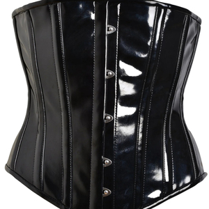 Corset en cuir PU noir avec boucles argentées, robe moulante de club, tenue sexy pour adultes - Product Image 3
