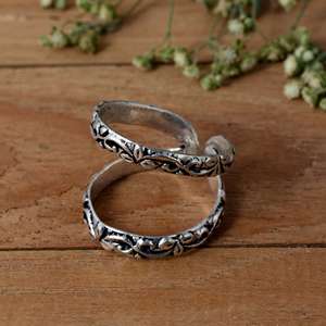 SHYAM JEWELRS Luxury 925 Sterling Silver Filigree Arthritis Splint <b>Ring</b>-<b>Adjustable</b> Swan Neck PIP/DIP Joint Support - Product Image 3