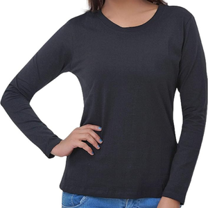 Camiseta Básica de Primavera para Mujer, Proveedor Mayorista, Camiseta de Manga Larga con Cuello en V - Product Image 1