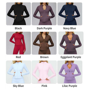 Custom Logo Breathable <b>Workout</b> Gym <b>Jacket</b> Outdoor Running Training Windproof Slim-Fit Zipper Pockets Sports Fitness <b>Jackets</b> - Product Image 2