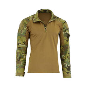 เสื้อยืดแขนยาวผู้ชายแบบยุทธวิธี ผ้าฝ้ายผสมโพลีเอสเตอร์ สำหรับกิจกรรมกลางแจ้ง รับผลิตตามแบบ OEM กันลม ดีไซน์สวย ลดราคาพิเศษ - Product Image 1