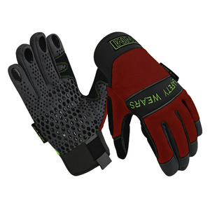 ถุงมือช่างสำหรับป้องกันมือ ถุงมือหนังนิรภัยสำหรับงานอุตสาหกรรม ป้องกันการลื่น พร้อมซิลิโคนพิมพ์ลาย - Product Image 2