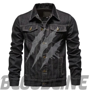 BLOODLINE INTERNATIONAL Veste en jean pour femme, style camionneur, manches longues, col boutonné, noir uni délavé, coton, séchage rapide, hiver - Product Image 5